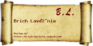 Brich Lavínia névjegykártya